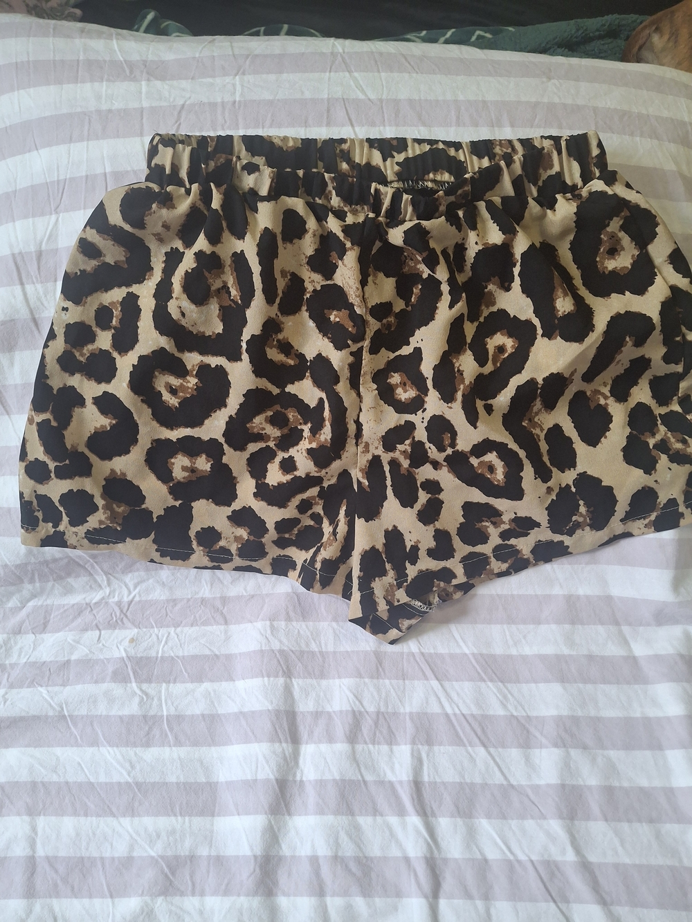SHEIN Leopard Print Bike Shorts in Beige and Black